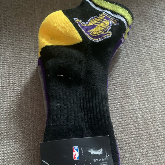 Mens Lakers Baseball Quarter Cut Sock - Picture 3 of 6